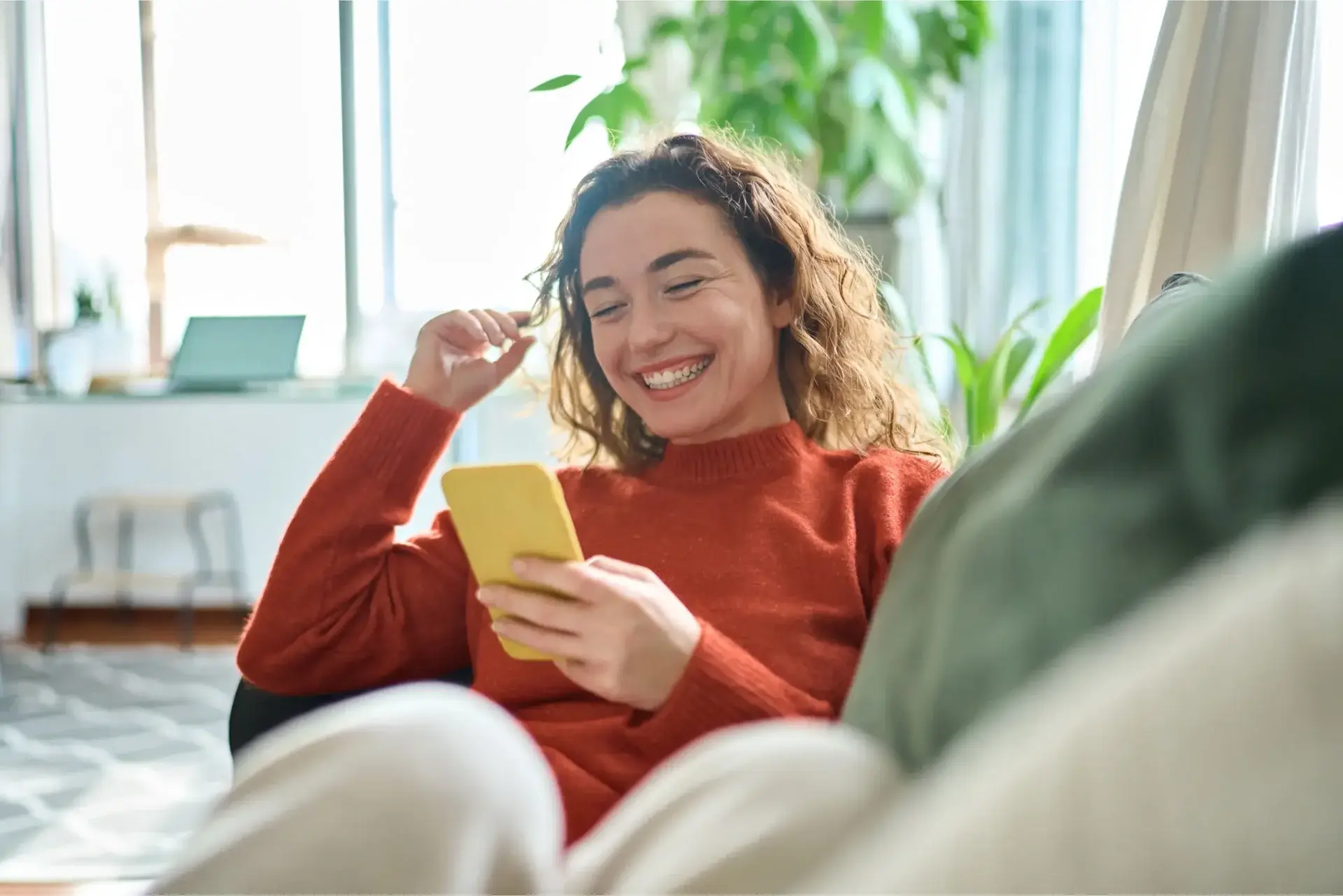 woman on her phone